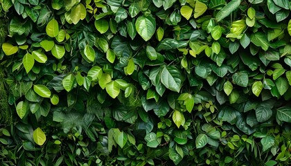 Wall Mural - Lush Green Leaves Creating a Verdant and Vibrant Natural Background