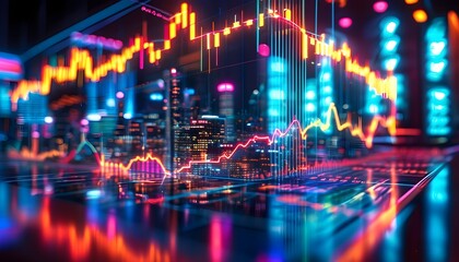 Vibrant neon-lit stock market display highlighting Private Credit, capturing financial data, investment trends, and the evolving private lending landscape