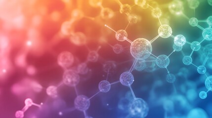 Poster - Abstract Molecular Structure with Colorful Gradient Background