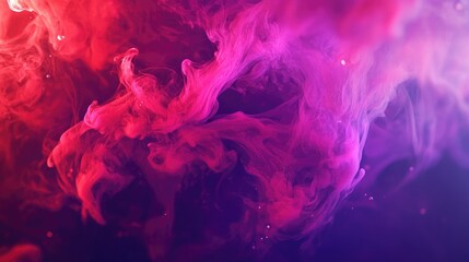 Poster - Abstract banner featuring an explosion of red and purple ink swirling in water against a dark backdrop