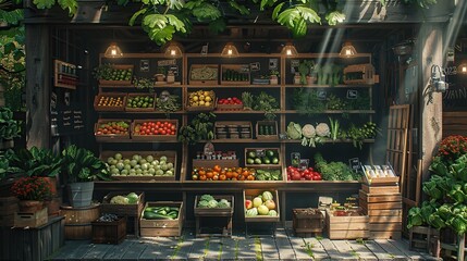 Wall Mural - Rustic Produce Stand