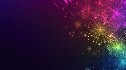 Poster - Colorful fireworks on an abstract background with ample copy space for holiday themed designs