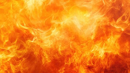 Wall Mural - intense close up of fiery orange and yellow flames