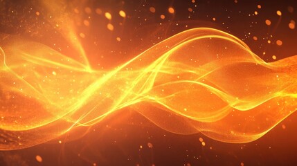 Poster - Dynamic abstract orange background featuring glowing lines with a sense of energy and movement