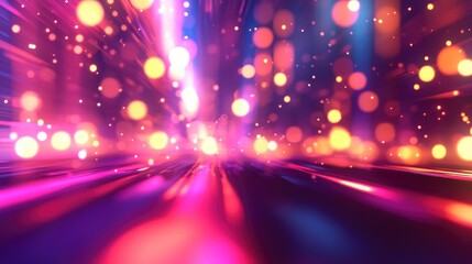 Poster - Abstract background with depth perspective and bokeh effects