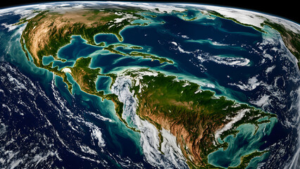 Wall Mural - High definition images of the Earth's surface taken from space, blue stars, and satellite images of the Earth