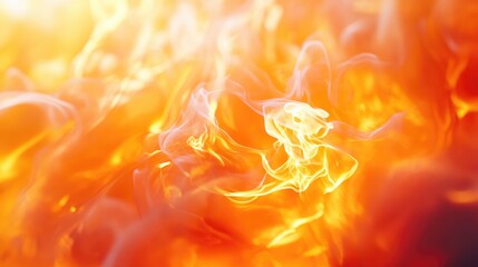 Wall Mural - intense close up of fiery orange and yellow flames
