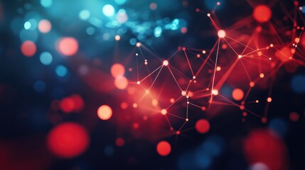 Fototapete - Network interface design featuring a blue and red backdrop