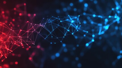 Fototapete - Network interface design featuring a blue and red backdrop