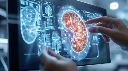 Poster - A Hand Interacting with a Digital Medical Scan of a Kidney