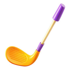 Poster - a vibrant and modern golf club with an orange head and purple accents, showcasing its unique design 