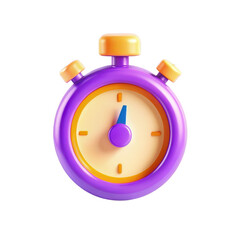 Poster - A colorful 3D stopwatch model with purple and yellow features, showcasing a playful design suitable for various applications.