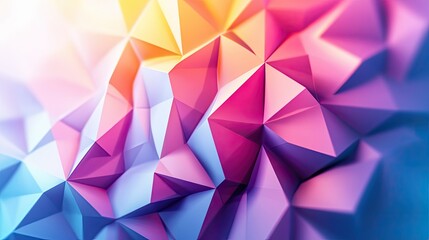 Poster - Abstract polygonal design with vibrant gradients, with room for text in the surrounding areas