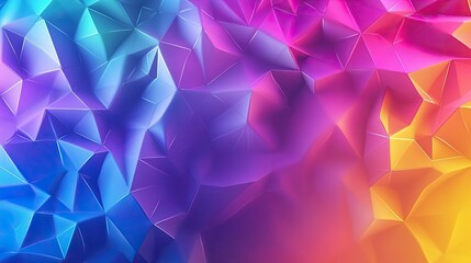 Poster - Abstract polygonal design with vibrant gradients, with room for text in the surrounding areas