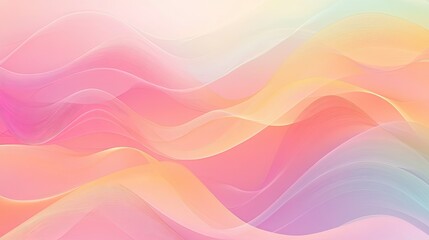 Leinwandbilder - Abstract wave pattern with gradient hues, space for text in the smooth curves of the design