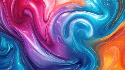 Aufkleber - Abstract swirl pattern in vibrant colors with a sense of motion, ample room for text in the top third