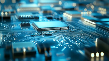 Poster - smart motherboard chip illustration in 3d
