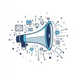 © Nigar - Megaphone with Social Media Icons on White Background
