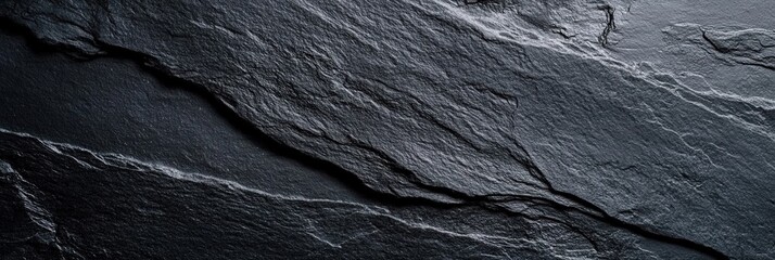 Canvas Print - High-Resolution Black Slate Rock Texture Background