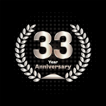 Anniversary logo flat on dark blue background for celebration moment.