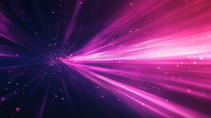 Poster - Neon Speed Rays. Burst of Pink and Purple Light Energy
