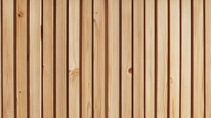 Poster - Wooden Panel Wall. Vertical Beige Pine Slats for Modern Design