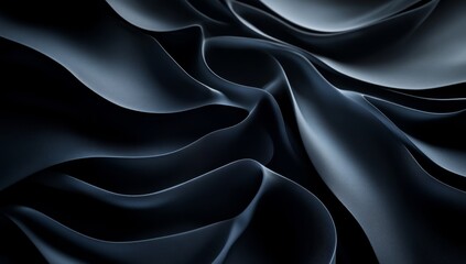Poster - Dark, clean, modern shapes with pastel orange-yellow color. Black background, backdrop.