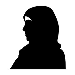 Woman in Hijab Icon Silhouette Vector Illustration Transparent Background