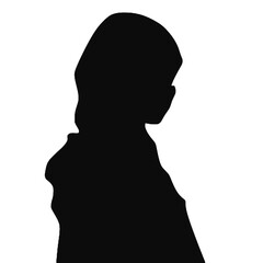 Woman in Hijab Outline Silhouette Vector Illustration Transparent Background