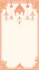 Poster - hindu auspicious template with motifs and bells as the border frame with space in between to allow writing