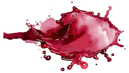 Red wine splash, red wine pouring, wine splash png, vector illustration isolated on transparent background