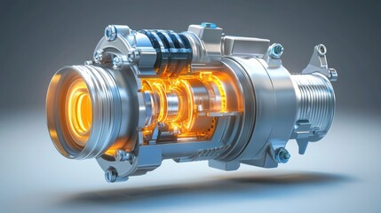 Poster - Detailed View of Modern Engine Component Design