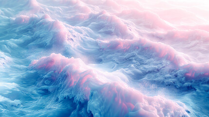 Waves in pastel blue and pink tones.