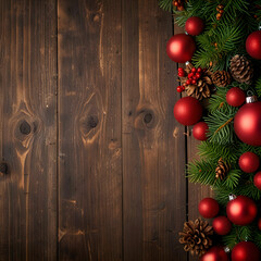 Christmas decoration on wooden