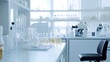 © Jojo* - Laboratory Table with Glassware and a Chair in the Background