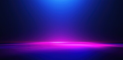 Wall Mural - Abstract gradient blue and pink glowing horizon on dark background Generative AI