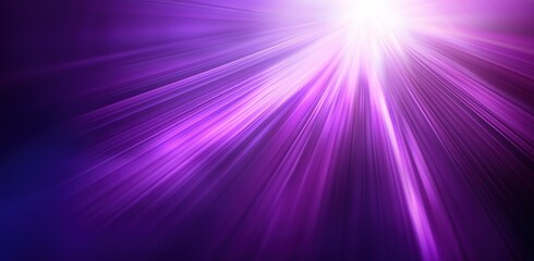 Wall Mural - radiant purple light beams with sparkling particles on dark background generative ai