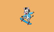 © anissa - Zebra skateboarding with a jacket and a heart speech bubble.