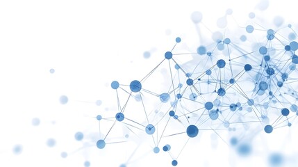 Poster - Abstract Network of Interconnected Blue Spheres and Lines