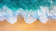 © M2A - Top view of the coast with waves crashing onto the beach. Aerial view showcasing azure waters from a drone perspective. Perfect summer seascape captured from above, highlighting the beauty of vacation