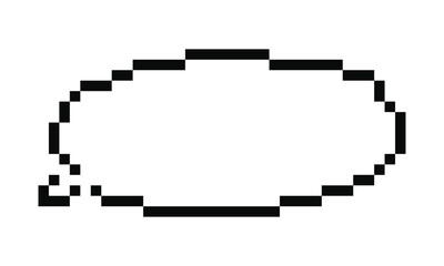 Poster - Pixel Speech Bubble. Talk Cloud y2k digital retro message. Game text box, comment. Empty Frame or border in retro games style.
