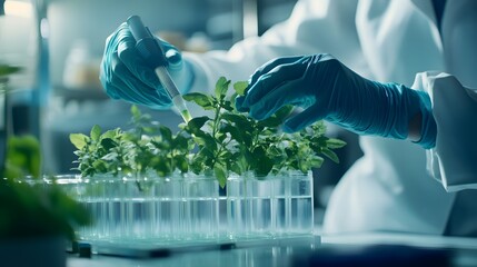 Poster - Scientist in a Lab Conducting Research on Plants