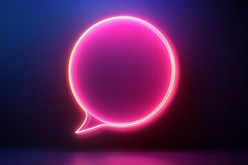 blank chat bubble in neon light style for banner, flier and poster