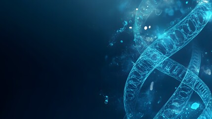 Poster - Abstract Representation of a DNA Double Helix in a Blue Hues