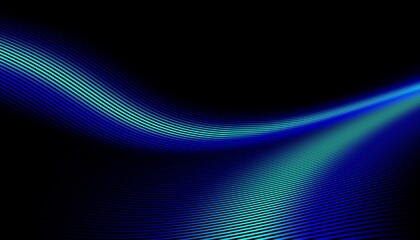 Poster - beautiful abstract wave technology black background with blue light digital effect corporate concept