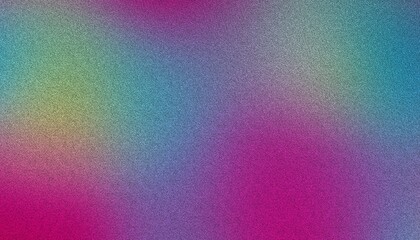 Poster - Colorful pink, yellow and turquoise gradient noisy grain background texture