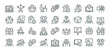 © FishCoolish - Workshop, team building, coaching meeting icons pack. Such line signs as business education, online learning, managing and motivation. Vector icons set for web and app in outline editable stroke.