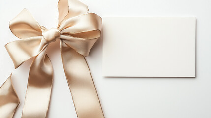 Elegant Satin Bow with a Blank Card for Special Occasions
