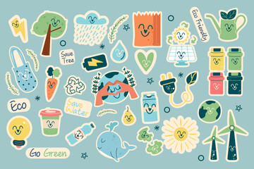  Collection kawaii stickers eco friendly cute elements