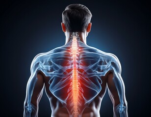 Concept illustration showing a back in pain